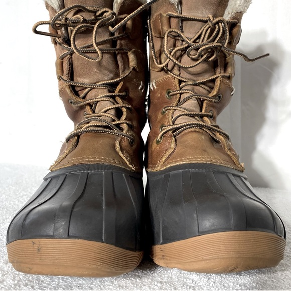 Kamik Brown Suede W Rubber Feet Simona Lace Up Winter Duck Boots 8 - Picture 11 of 15